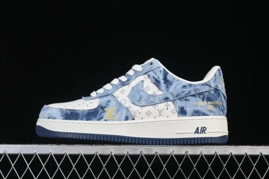 Nike Air Force 1 '07 Low LV Collaboration Denim Blue Casual Sneakers - YF9511-818
