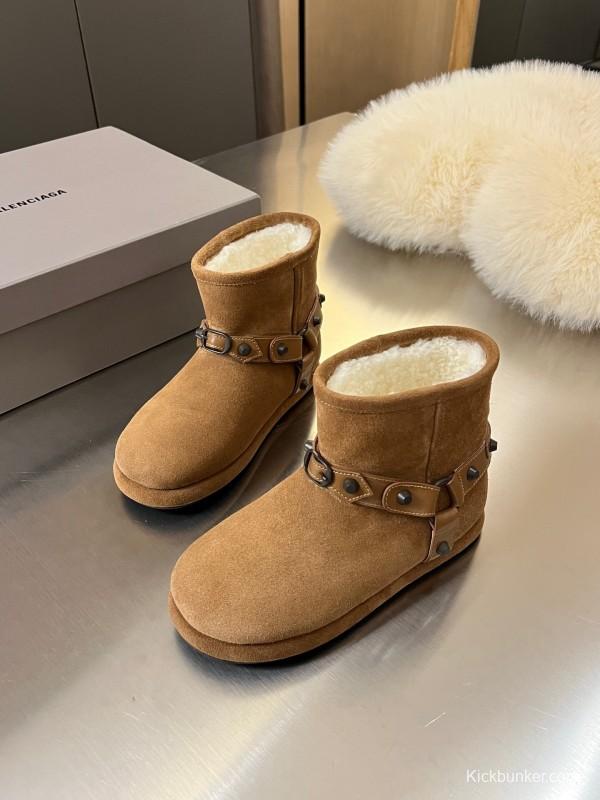 Balenciaga Fall Winter New Buckle Studded Snow Boots - LY00300