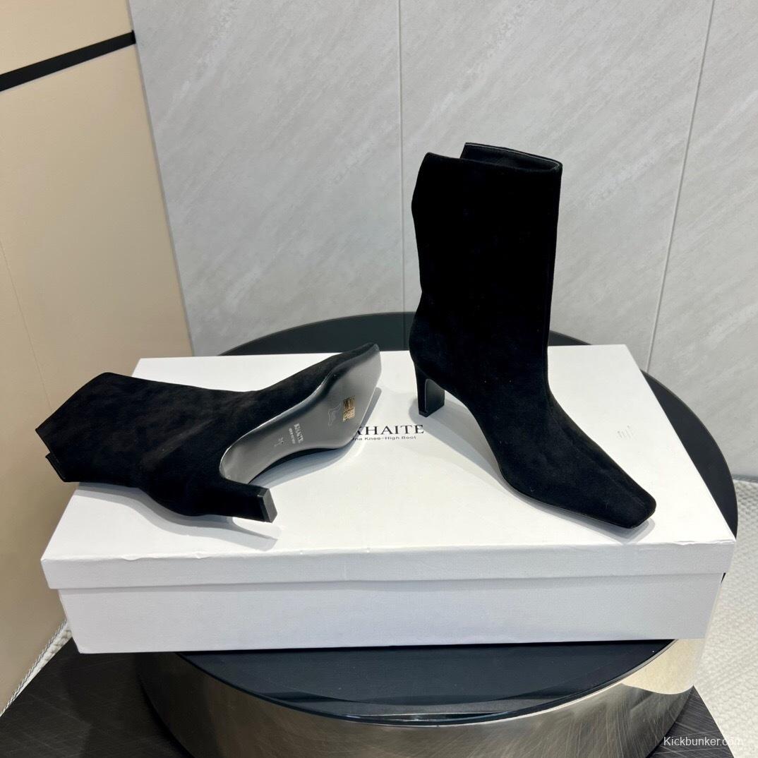Khaite 2025 SS Collection Square Toe Slip-On Ankle Boots - KFY00390