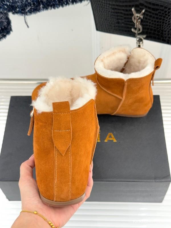 ALAIA Minimalist Side Zipper Retro Snow Boots - KFY00320