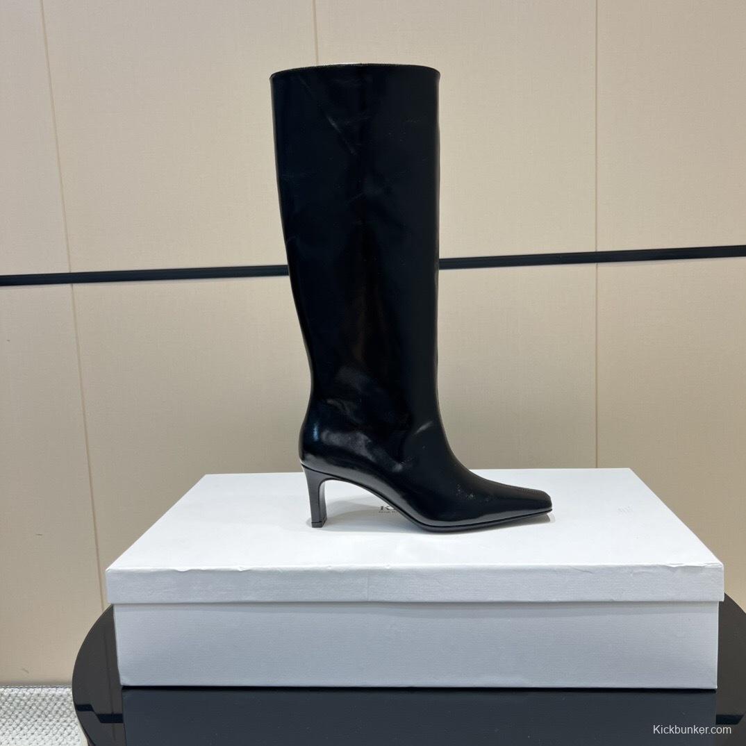 Khaite 2025 SS Square Toe Slip-On High Boots - KFY00490