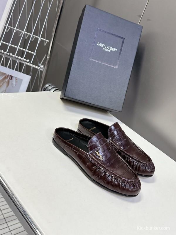 Saint Laurent 2025 SS Classic Loafer Mule Flats - KFY00320