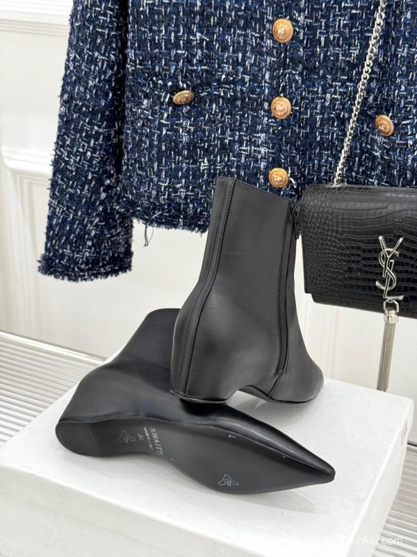 Khaite Retro Pointed Toe Height Increasing Ankle Boots - KFY00390