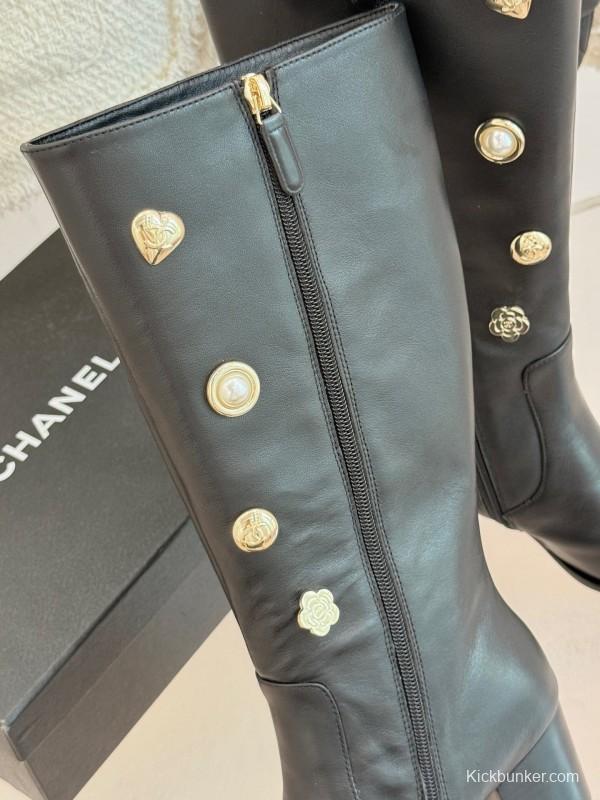 Chanel 2025/SS Double C Metal Buckle High Heel Boots - KFY00530