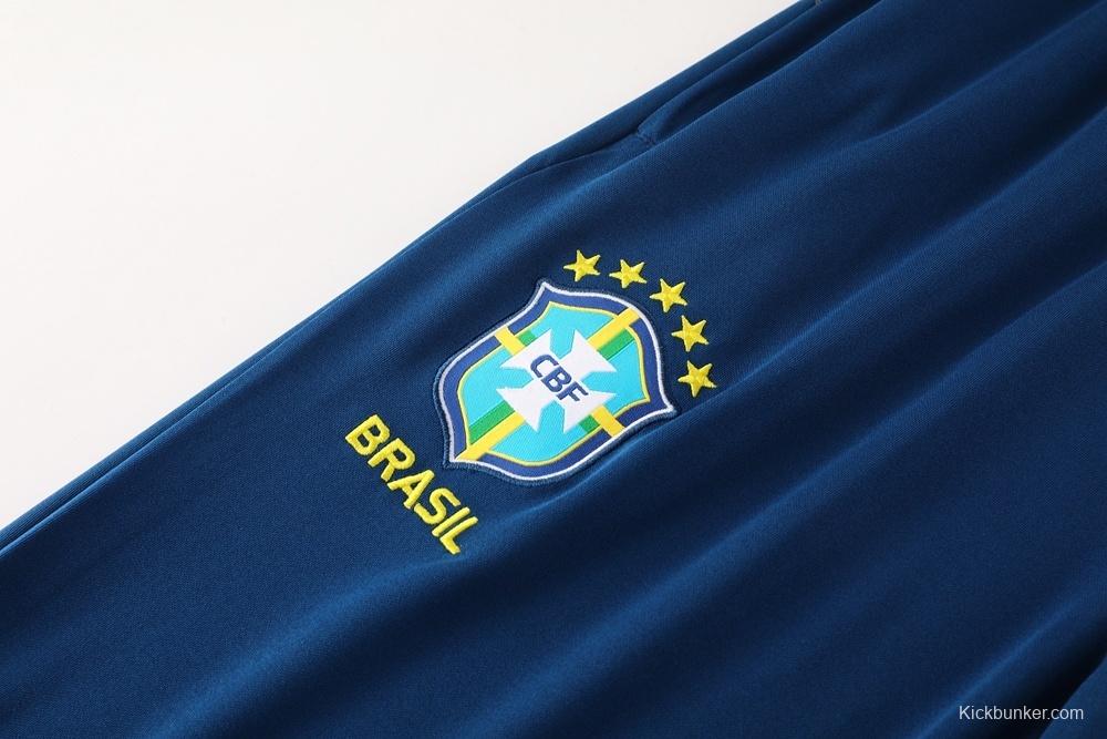 2025 Brazil Lake Green Half Zipper Jacket+Long Pants