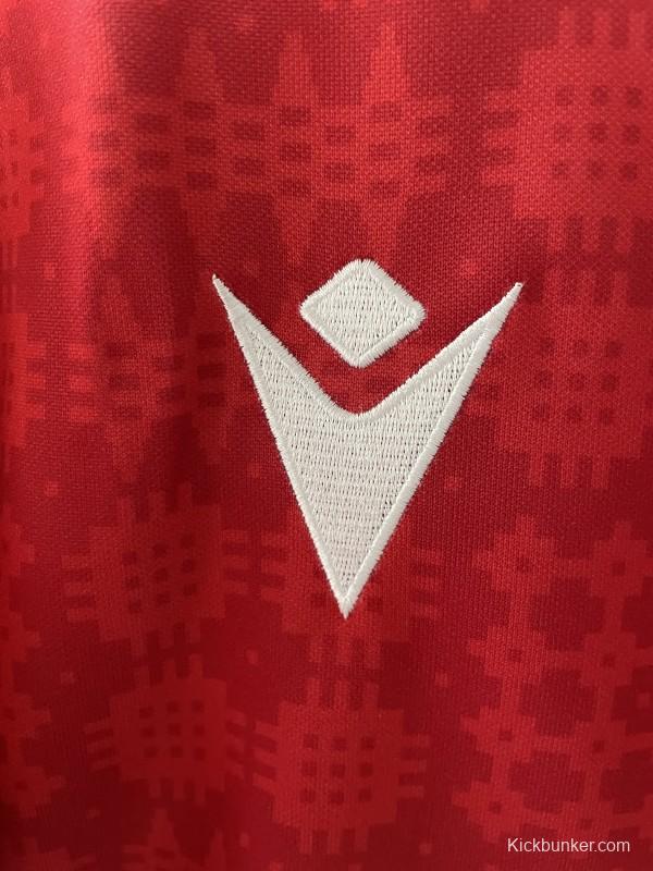 2026 Wales home Red with Vertical Stripe Pattern Jersey