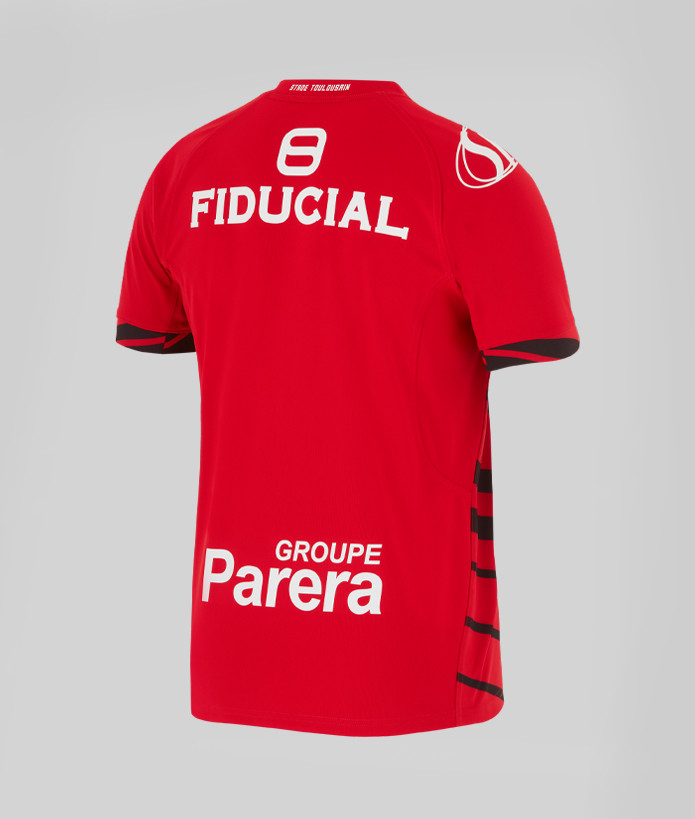 25/26 Stade Toulousain Red with Black Diagonal Stripes Jersey
