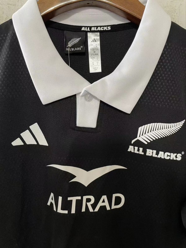 2026 New Zealand All Blacks Black with White Collar Jersey