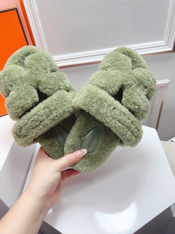 H Erijus Shoes 2025 Spring Summer Collection Genuine Fur Slippers - LY00270