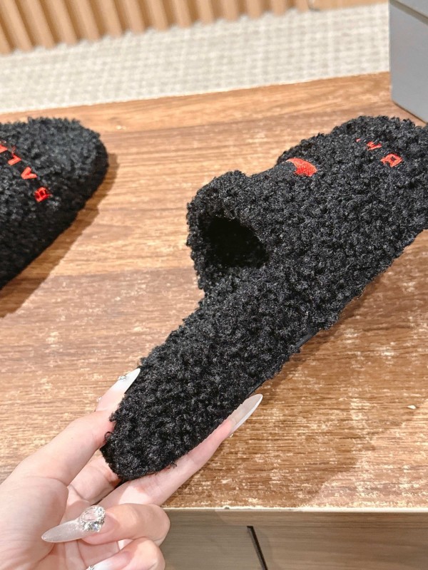 Balenciaga Paris World Limited Edition Series Embroidered Platform Shearling Slippers - AS00200