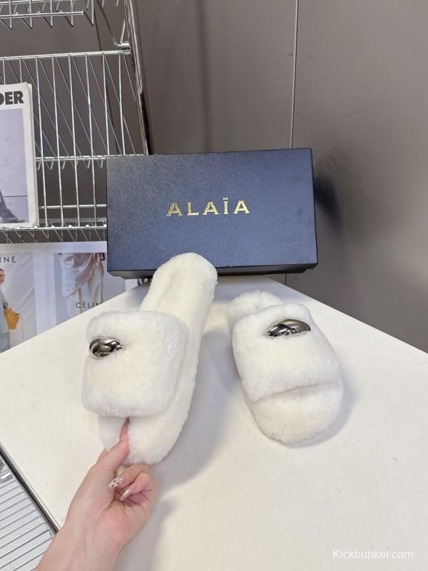 ALAÏA Fall/Winter 2025 Latest Fur Slippers - KFY00230