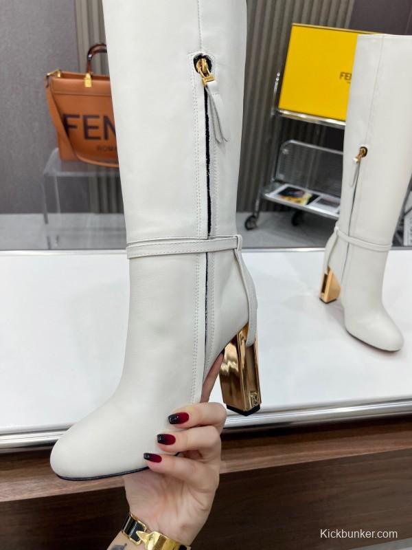 FENDI Delfina Round Toe Boots with FF Buckle - LY00520