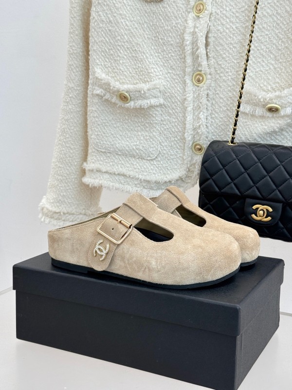 Chanel 2025 SS Minimalist Retro Birkenstock Sandals Half-Slip - KFY00280