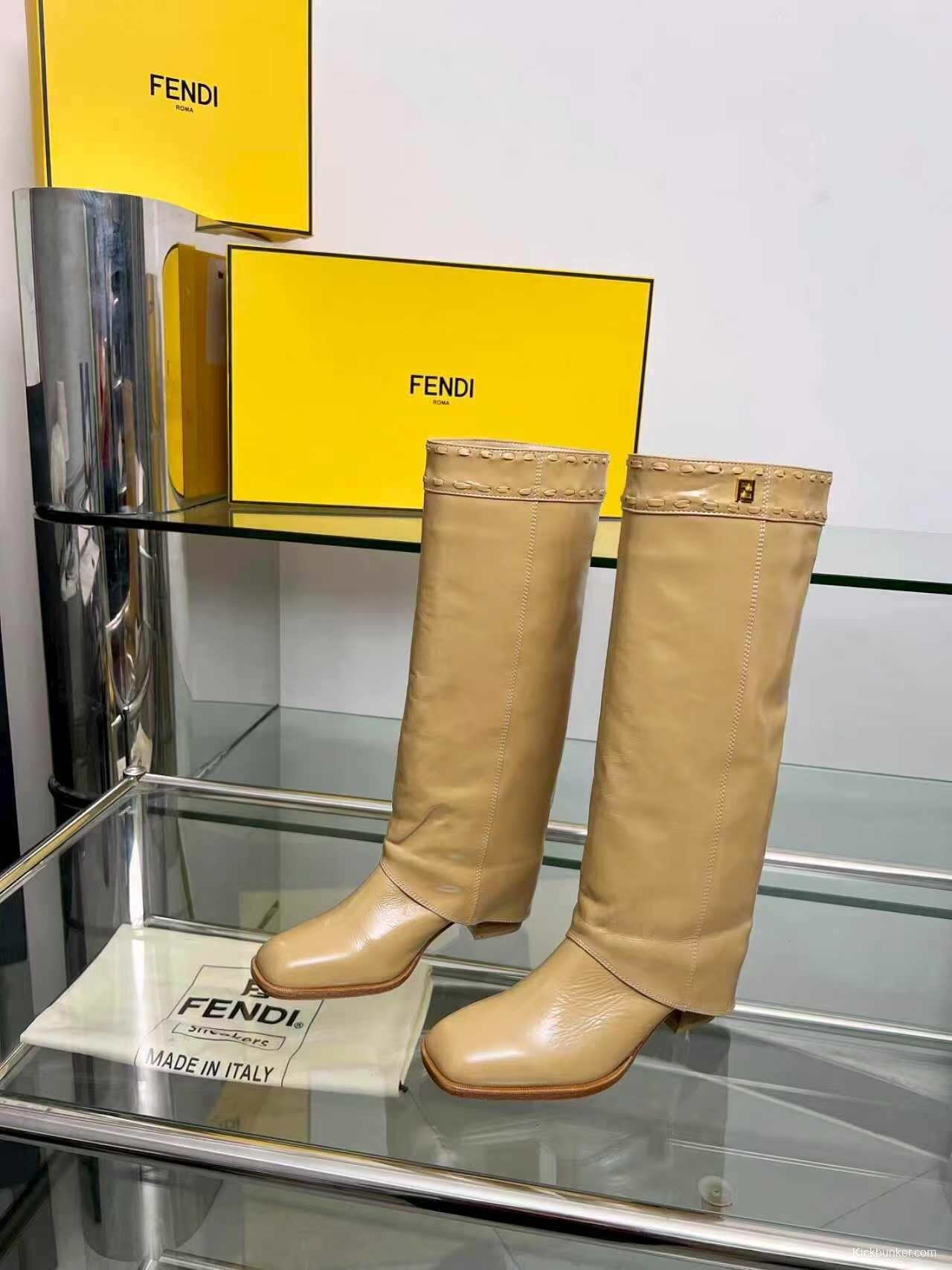 Fendi 2025 SS Wide-Calf Boots with Block Heel - LY00440/LY00510