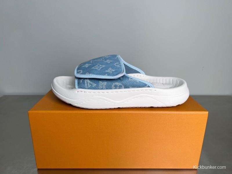 Louis Vuitton Miami Mule Slippers with Hook-and-Loop Strap - YC