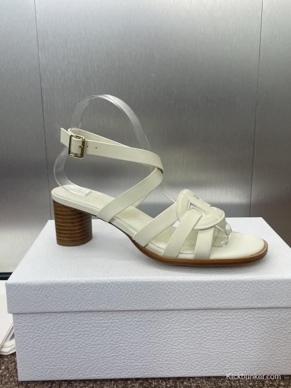 Dior D-Club Jelly Color Hollow Layered Cross Strap Mid Heel Women Shoes - KFY00290