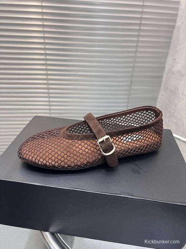 ALAIA 2025/SS New Color Mesh Flat Sandals Single Shoes - KFY00270