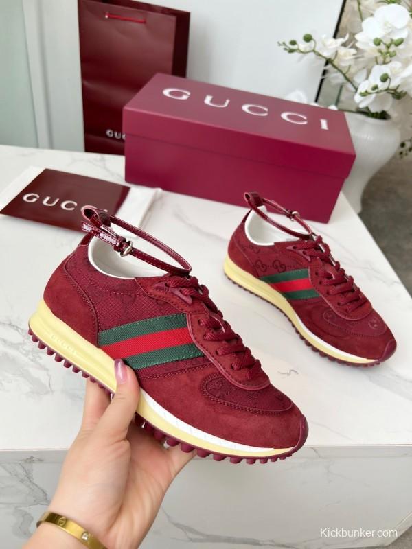 Gucci Women's Casual Shoes with GG Supreme Print and Metal Horsebit Detail - AS00330