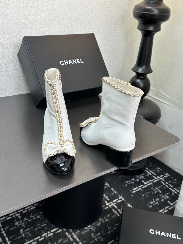 Chanel 2025/SS Bow Chain Stiletto Ankle Boots - LY00370