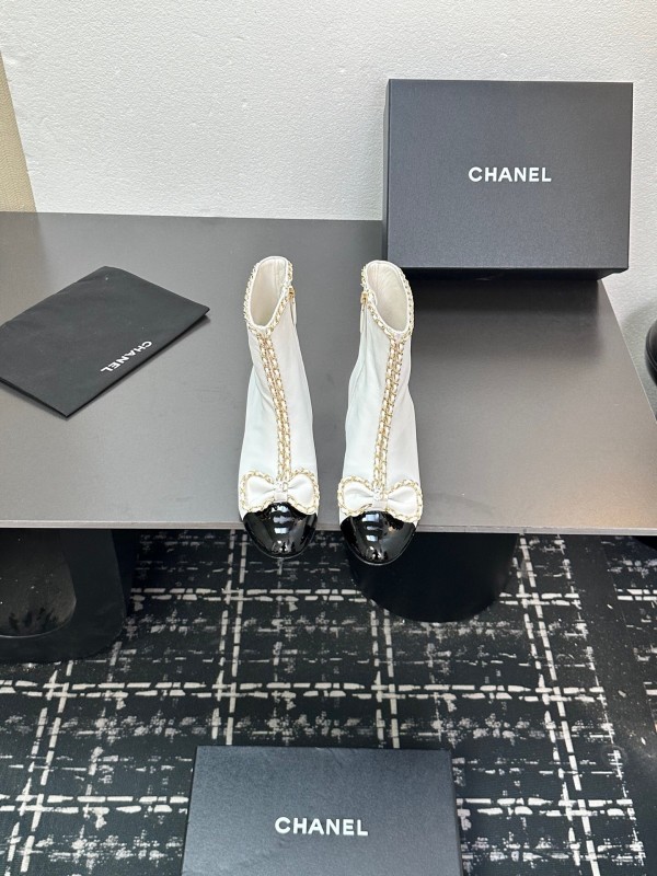 Chanel 2025/SS Bow Chain Stiletto Ankle Boots - LY00370