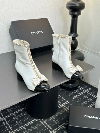 Chanel 2025/SS Bow Chain Stiletto Ankle Boots - LY00370