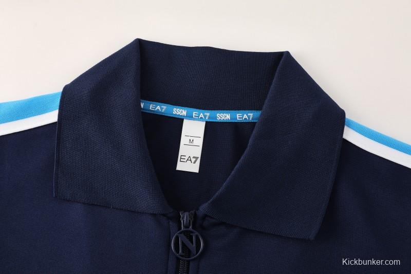 25/26 SSC Napoli Navy Blue  Full zipper Jacket Tracksuit+ long pants
