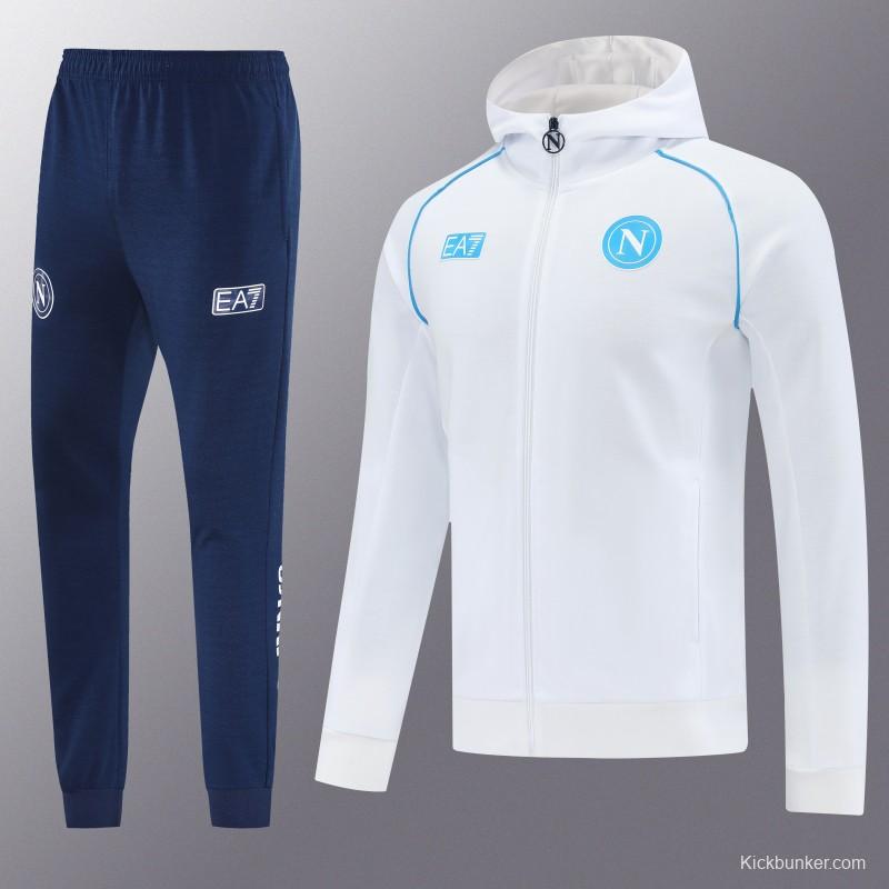 25/26 Napoli  White  Full zipper Jacket Tracksuit+ long pants