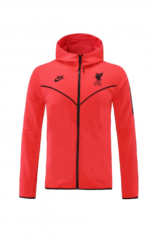 26/27 Liverpool Red Full Zipper Hooded Jacket Tracksuit + Long Pants