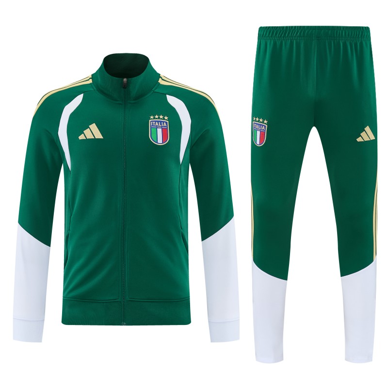 26/27 Italy Green Full Zipper  Jacket Tracksuit + Long Pants