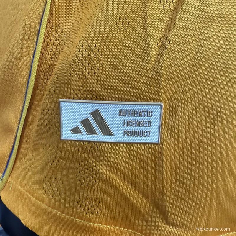 Player Version 25/26 Tigres UANL Gold with Blue Chest Band, 65th Anniversary Badge & Sportiumbet Jersey