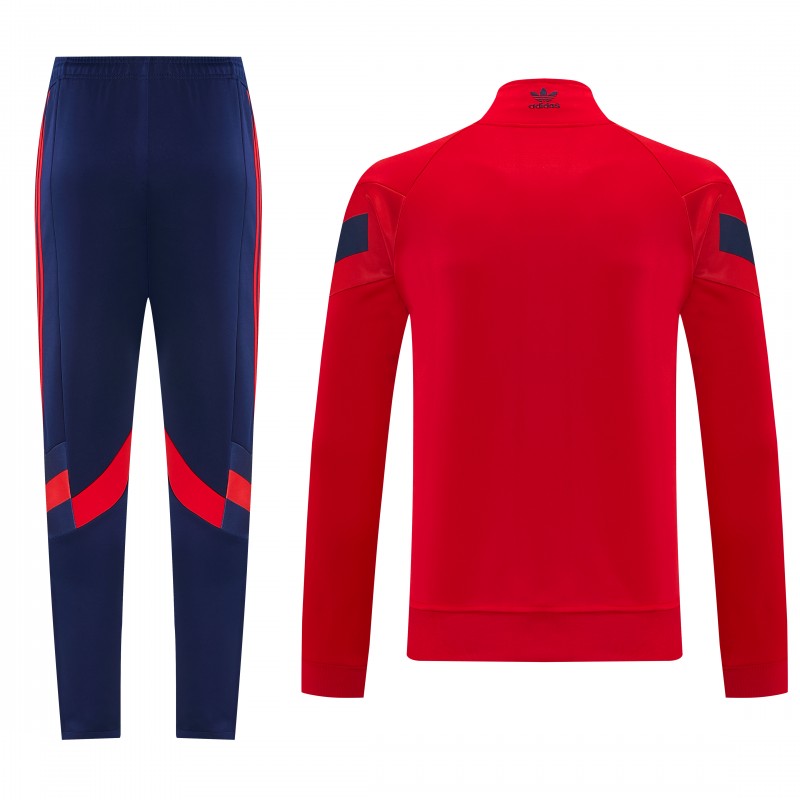 2026/27 Adidas Originals Red  Full Zipper Jacket Tracksuit + Navy Blue Long Pants