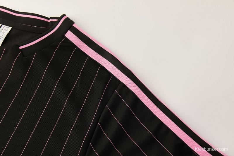2026/27 Inter Miami CF Black Pinstripe Short Sleeve+Soccer Shorts