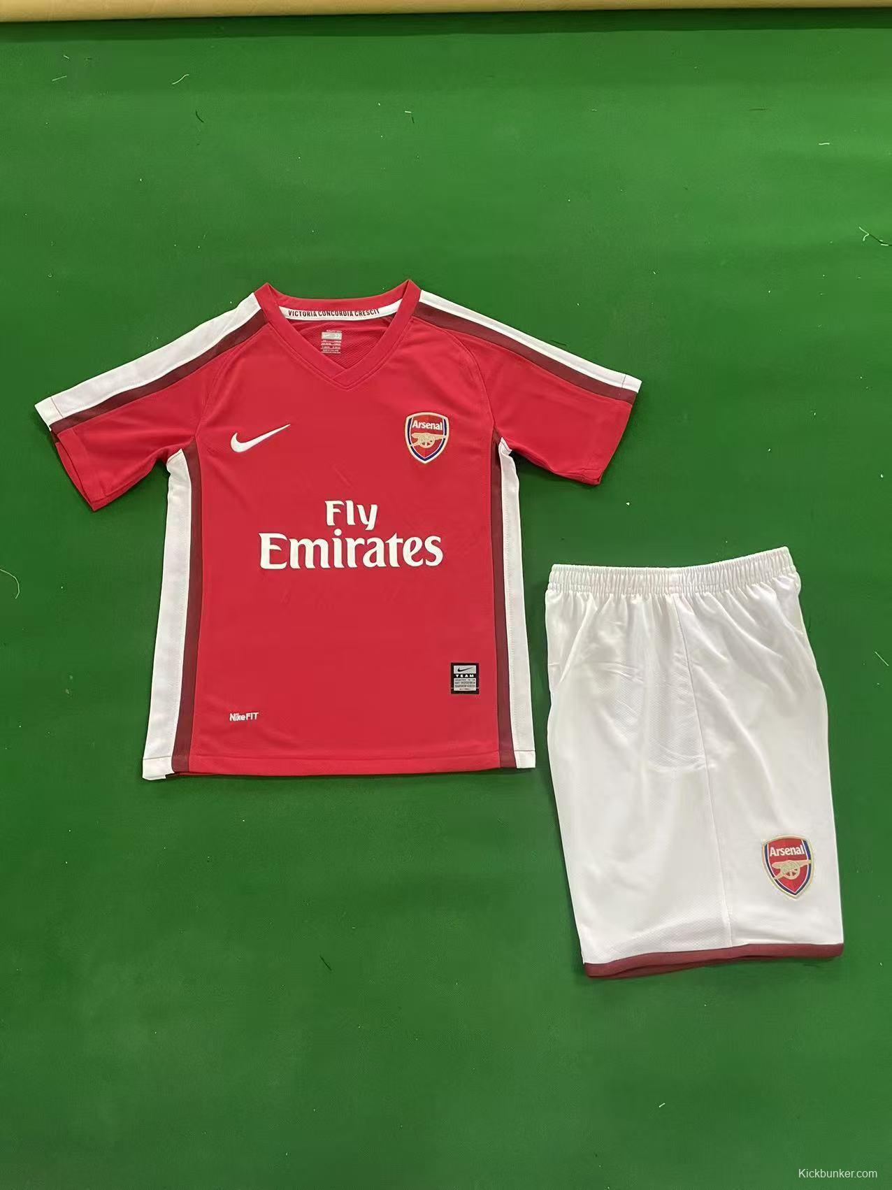 Retro 08/10 Kids  Arsenal Red Home Jersey