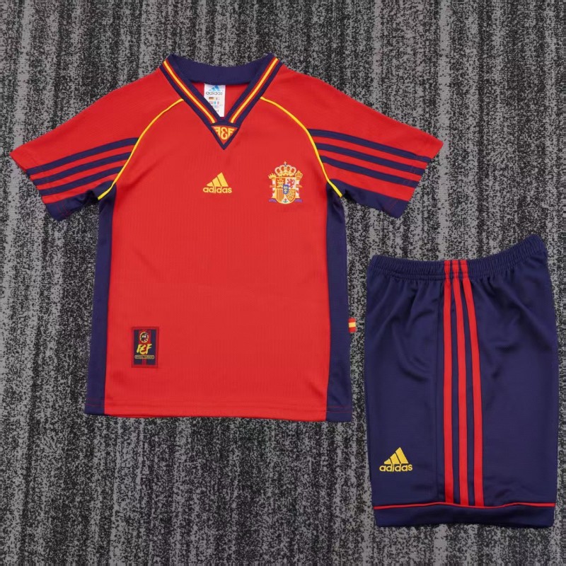 Retro Kids 1998 Spain Home Jersey