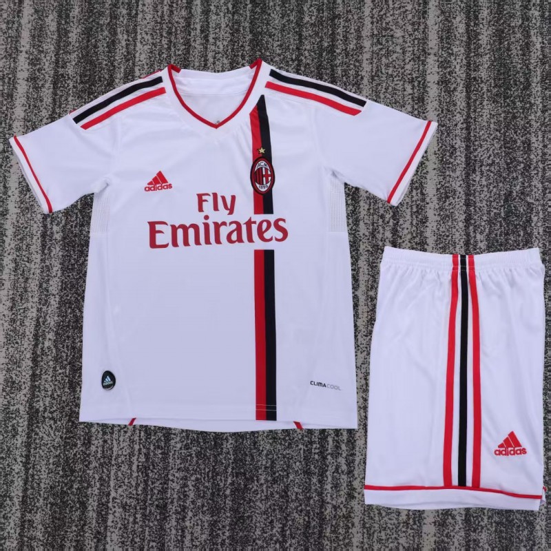 Retro 2010/11 Kids AC Milan White Away Jersey