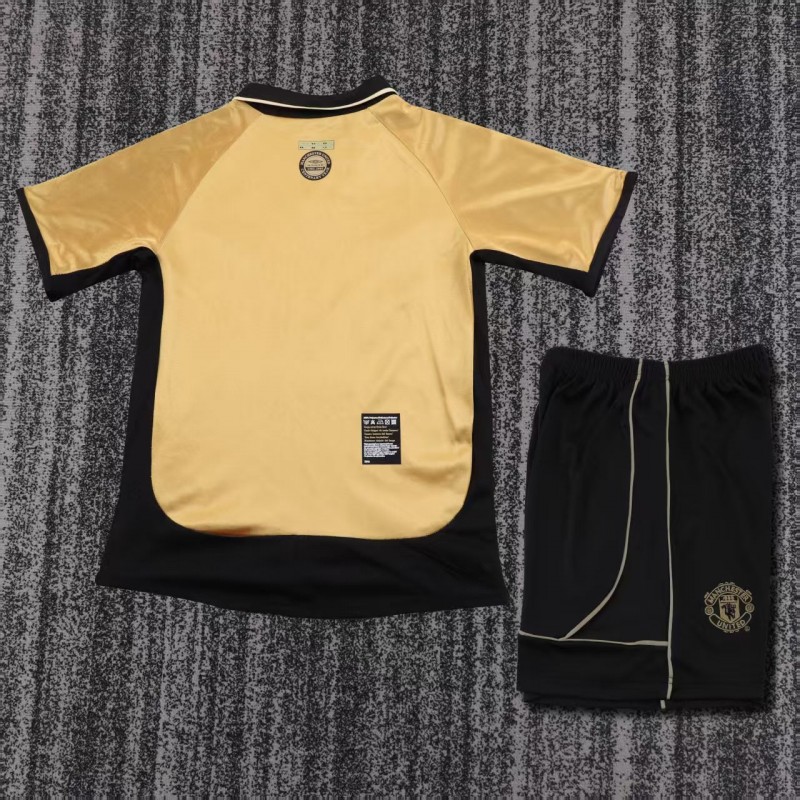 Retro Kids 01/02 Manchester United Centenary Golden Reversible Jersey