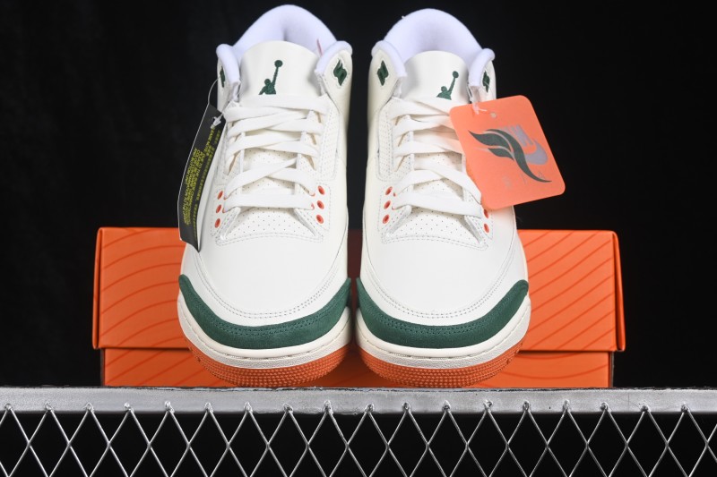 Nike Air Jordan 3 Retro 'Miami' Sneakers with Premium Leather and Bold Colorblocking - IF4491-100