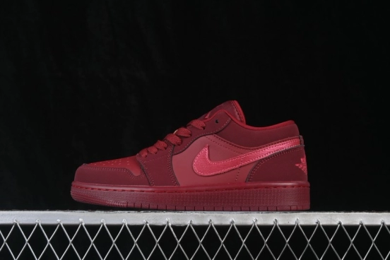 Jordan Air Jordan 1 Low Retro Basketball Shoes with Gum Sole in Wine Red - IB7012-600