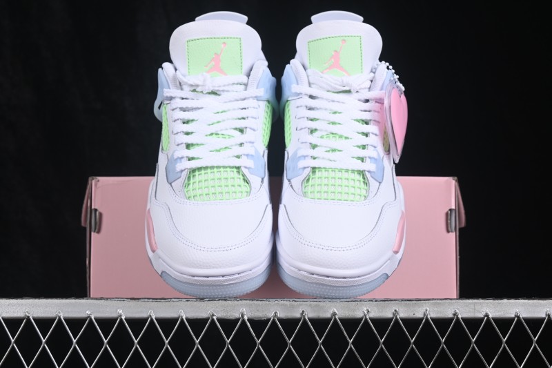 Nike Air Jordan 4 Retro Valentine's Day Edition Basketball Shoes with Macaron Color Accents - IB7068-100