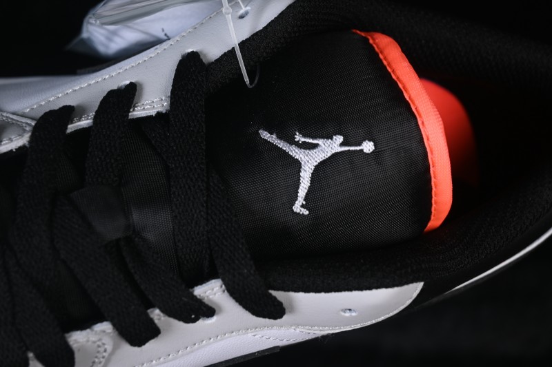 Nike Air Jordan 1 Low Retro Basketball Shoes with White Grey and Black Swoosh for Casual Wear - 553558-045