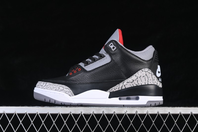 Nike Air Jordan 3 Retro 'Black Cement' Basketball Shoes with Premium Leather Upper - DN3707-010