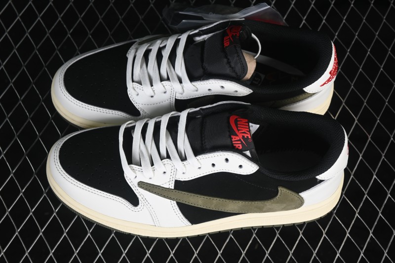 Nike Travis Scott x Air Jordan 1 Low OG AJ1 Retro Low-Top Sneakers with Reverse Swoosh - DZ4137-106