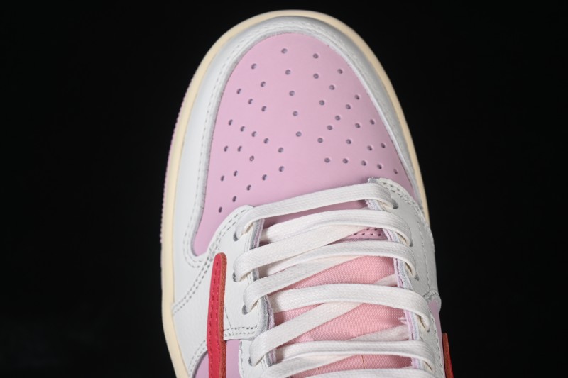 Nike Travis Scott x Air Jordan 1 Low OG AJ1 Retro Low-Top Sneakers with Reverse Swoosh Design - IQ7604-101