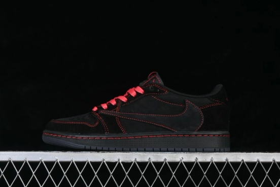 Nike Travis Scott Air Jordan 1 Low OG Retro Basketball Shoes with Reverse Swoosh - DM7866-003