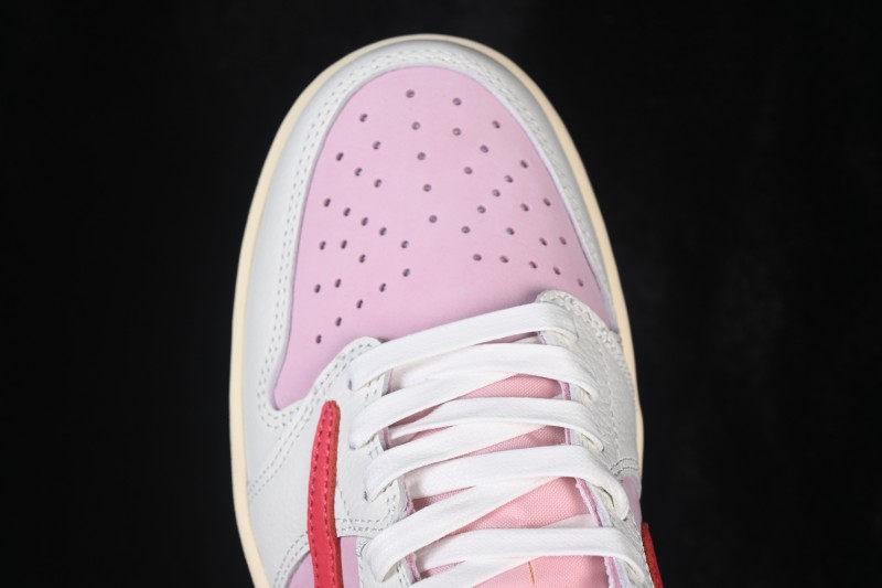 Nike Air Jordan 1 Low OG Travis Scott Reverse Swoosh Premium Leather Sneakers - IQ7604-101