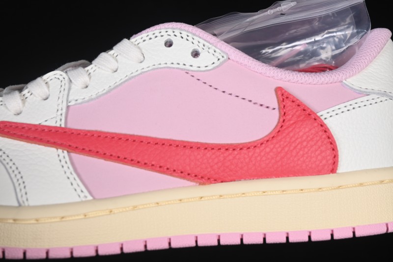 Nike Travis Scott x Air Jordan 1 Low OG AJ1 Retro Low-Top Sneakers with Reverse Swoosh Design - IQ7604-101