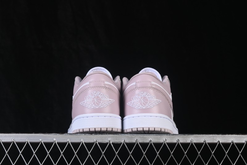 Nike Air Jordan 1 Low Retro Casual Sneakers in White and Pink - DC0774-606