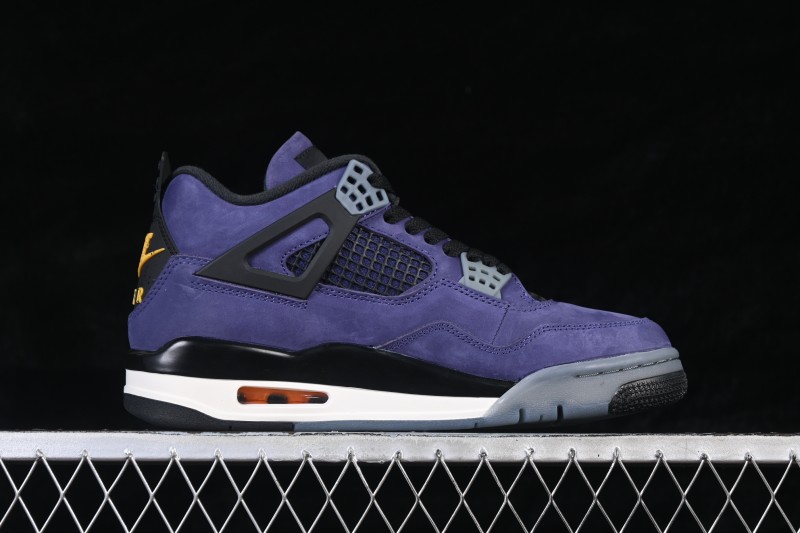 Nike Air Jordan 4 Retro 'Lakers' Premium Suede Basketball Sneakers - FV5029-500