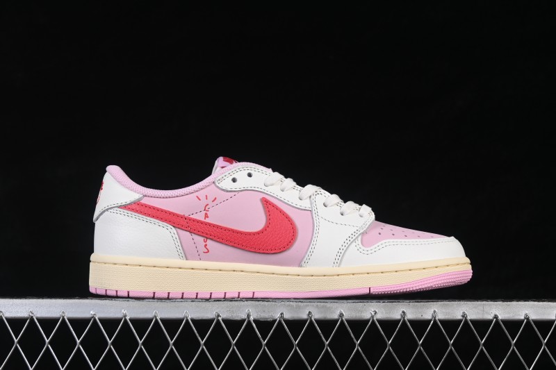 Nike Travis Scott x Air Jordan 1 Low OG AJ1 Retro Low-Top Sneakers with Reverse Swoosh Design - IQ7604-101
