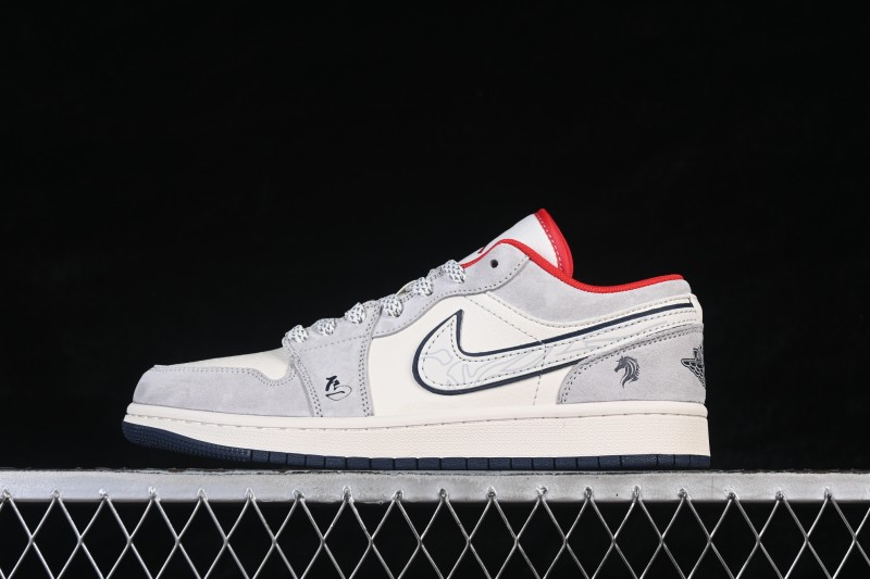 Nike Air Jordan 1 Low Retro Basketball Shoes with Horse Embossed Pattern Custom Edition - JY6988-136